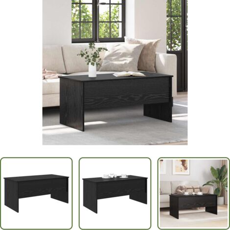 vidaXL Tavolino in legno -  Tavolino da salotto Rovere Nero 102 x 50,5 x 46,5 cm