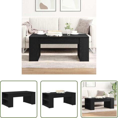 vidaXL Tavolino in legno -  Tavolino da salotto Rovere Nero 102 x 55 x 42 cm