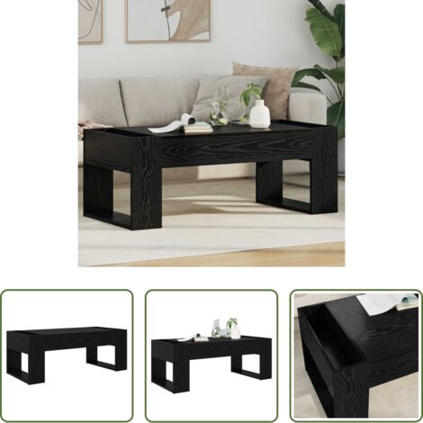 vidaXL Tavolino in legno -  Tavolino da salotto Rovere Nero 110 x 50 x 41 cm