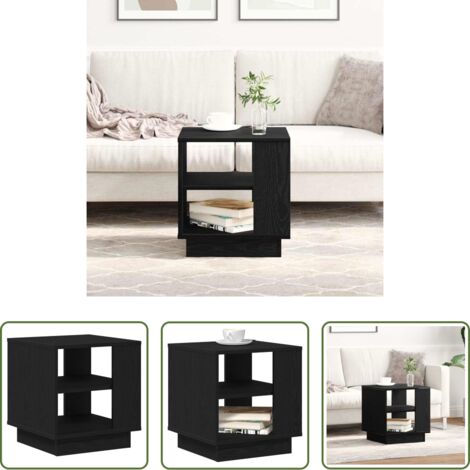 vidaXL Tavolino in legno -  Tavolino da salotto Rovere Nero 40 x 40 x 43 cm