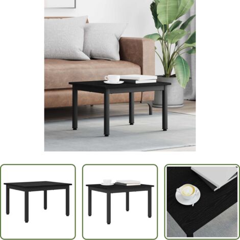 vidaXL Tavolino in legno -  Tavolino da salotto Rovere Nero 60 x 50 x 36 cm
