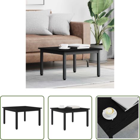 vidaXL Tavolino in legno -  Tavolino da salotto Rovere Nero 60 x 60 x 36 cm