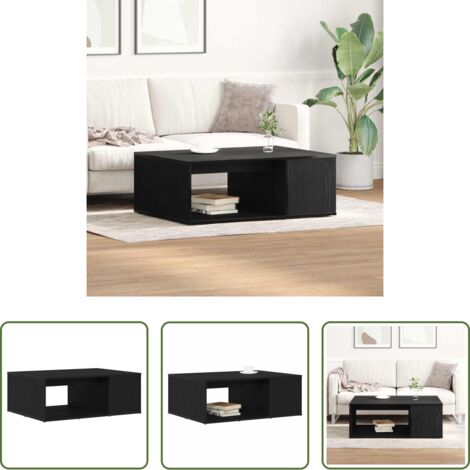 vidaXL Tavolino in legno -  Tavolino da salotto Rovere Nero 90 x 67 x 33 cm
