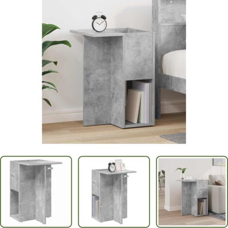 vidaXL Tavolino in legno -  Tavolino Grigio cemento 35 x 40 x 55 cm Legno multistrato