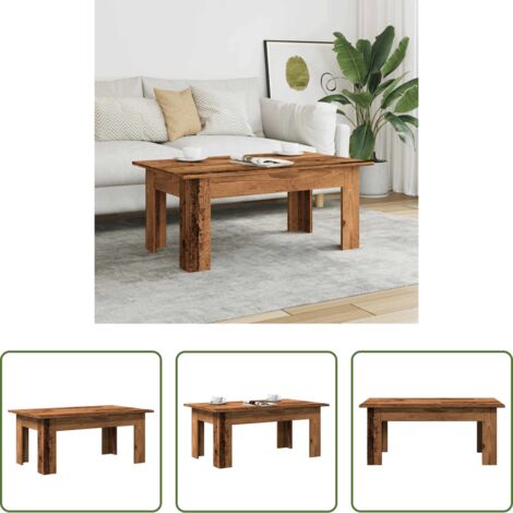 vidaXL Tavolino in legno -  Tavolino Salotto Legno Antico 100x60x42 cm in Legno Multistrato