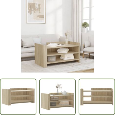 vidaXL Tavolino in legno -  Tavolino Salotto Rovere Sonoma 100x50x50cm in Legno Multistrato