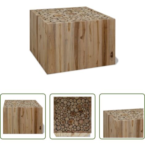 vidaXL Tavolino in legno teak -  Tavolino da Salotto in Legno di Teak Autentico 50x50x35 cm
