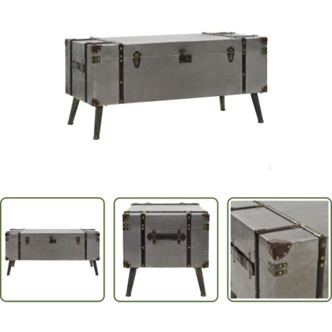 vidaXL Tavolino in MDF -  Tavolino da Salotto in MDF e Alluminio 102x51x47,5 cm