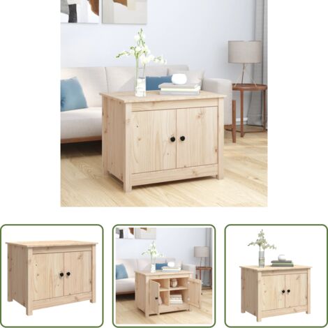 vidaXL Tavolino in pino -  Tavolino da Salotto 71x49x55 cm in Legno Massello di Pino