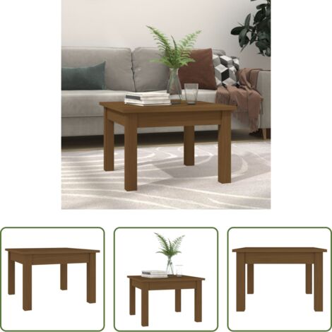 vidaXL Tavolino in pino -  Tavolino da Salotto ambra 45x45x30 cm Legno Massello di Pino