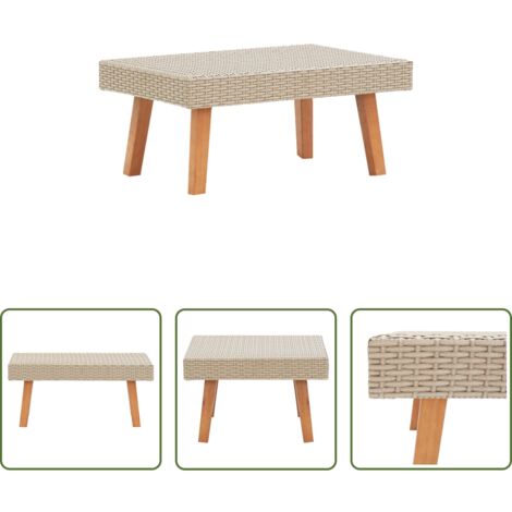 vidaXL Tavolino in rattan -  Tavolino da Giardino in Polyrattan Beige