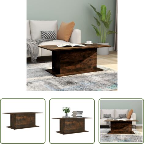 vidaXL Tavolino in Rovere Fumo -  Tavolino da Salotto Rovere Fumo 102x55,5x40 cm in Truciolato