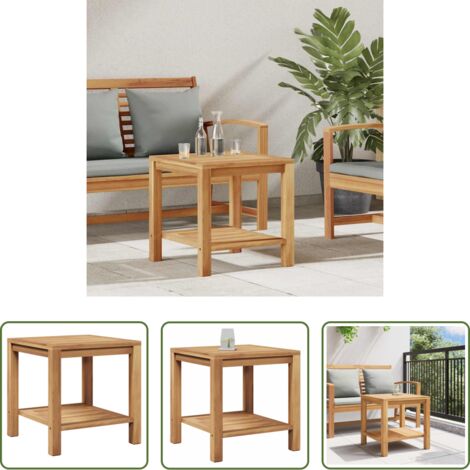 vidaXL Tavolino in teak -  Tavolino da salotto Marrone 45 x 45 x 45 cm