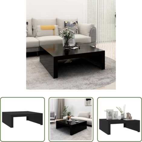vidaXL Tavolino in truciolato -  Tavolino da Salotto Nero 100x100x35 cm in Truciolato