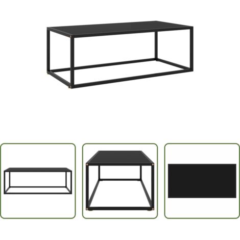 vidaXL Tavolino in vetro -  Tavolino da Salotto Nero con Vetro Nero 100x50x35 cm