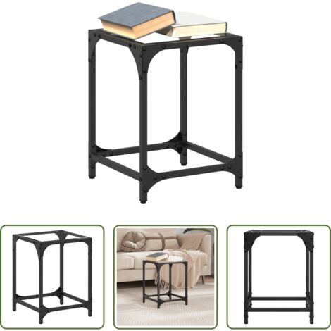 vidaXL Tavolino in vetro -  Tavolino Salotto con Piano Vetro Trasparente 30x30x40cm Acciaio