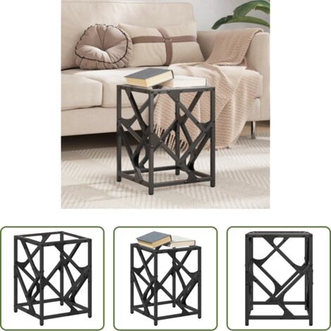 vidaXL Tavolino in vetro -  Tavolino Salotto con Piano Vetro Trasparente 30x30x41cm Acciaio