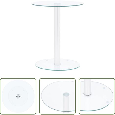 vidaXL Tavolino in vetro temperato -  Tavolino da Salotto Trasparente 40 cm in Vetro Temperato