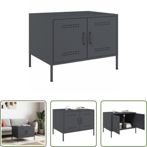 vidaXL Tavolino industriale -  Tavolino da Salotto Antracite 68x50x50,5 cm in Acciaio
