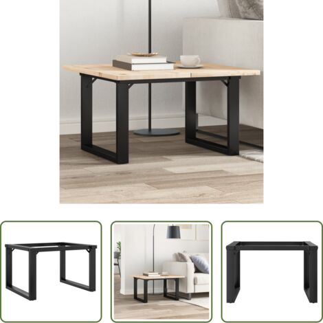 vidaXL Tavolino industriale -  Telaio Gambe a O per Tavolino da Salotto 60x40x38 cm in Acciaio
