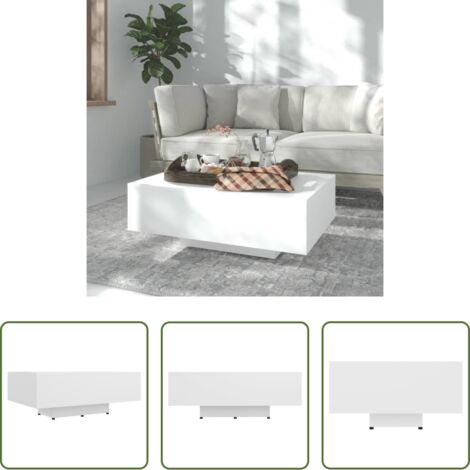 vidaXL Tavolino laterale -  Tavolino da Salotto Bianco 85x55x31 cm in Legno Multistrato