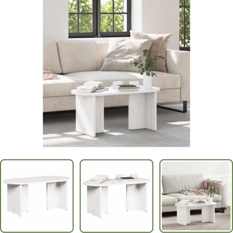 vidaXL Tavolino moderno -  Tavolino da salotto Bianco 80 x 39,5 x 35 cm