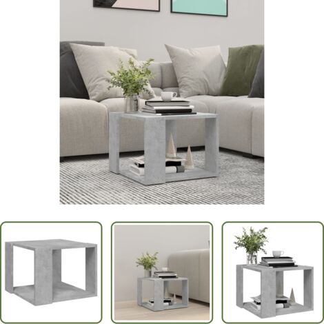 vidaXL Tavolino moderno -  Tavolino da Salotto Grigio Cemento 40x40x30cm Legno Multistrato