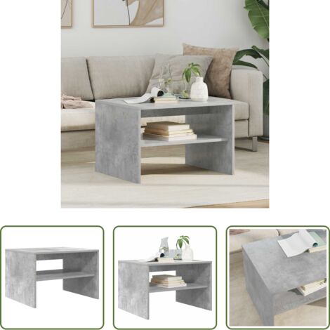 vidaXL Tavolino moderno - Tavolino da salotto Grigio cemento 60 x 50 x 40 cm