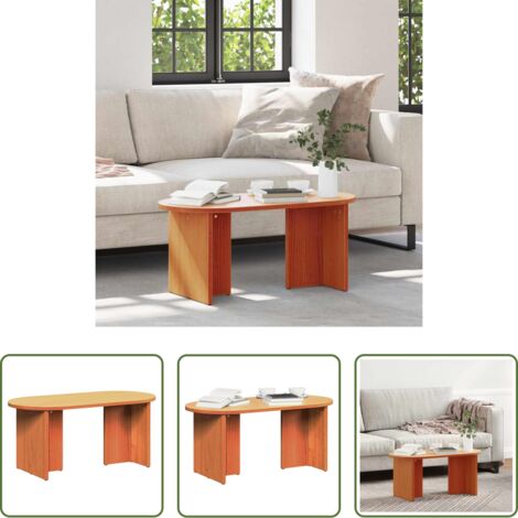 vidaXL Tavolino moderno -  Tavolino da salotto Marrone cerato 80 x 39,5 x 35 cm