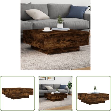 vidaXL Tavolino moderno -  Tavolino da Salotto Rovere Fumo 80x80x31 cm Legno Multistrato