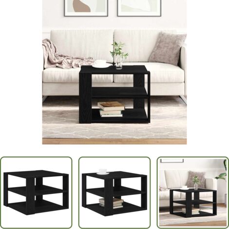 vidaXL Tavolino moderno -  Tavolino da salotto Rovere Nero 58 x 58 x 40 cm