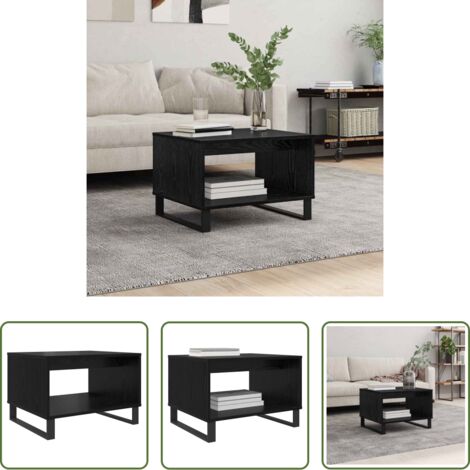 vidaXL Tavolino moderno - Tavolino da salotto Rovere nero 60 x 50 x 40 cm