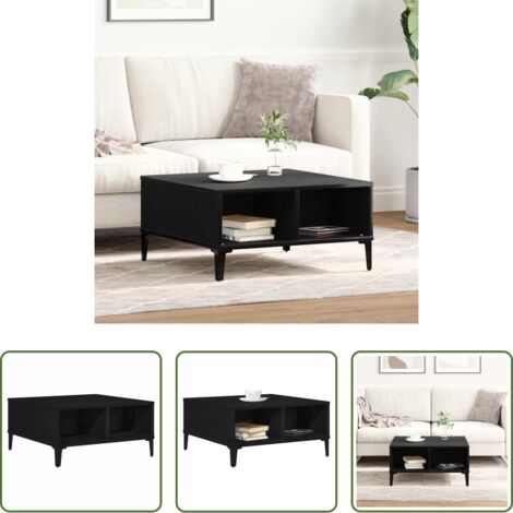 vidaXL Tavolino moderno -  Tavolino da salotto Rovere Nero 60 x 60 x 30 cm