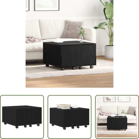 vidaXL Tavolino moderno -  Tavolino da salotto Rovere nero 60 x 60 x 38 cm