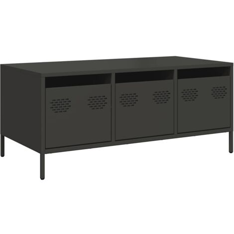 vidaXL Tavolino Nero 101,5x50x43,5 cm in Acciaio Laminato a Freddo