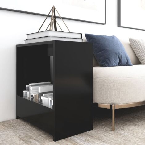 vidaXL Tavolino Nero 50x26x50 cm in Legno Multistrato