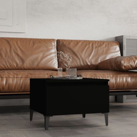 vidaXL Tavolino Nero 50x46x35 cm in Legno Multistrato
