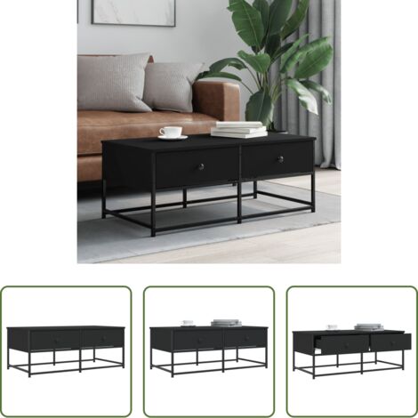 vidaXL Tavolino nero -  Tavolino da Salotto Nero 100x51x40 cm in Legno Multistrato