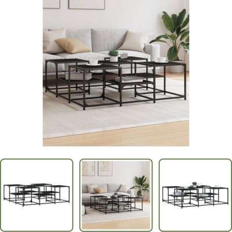 vidaXL Tavolino nero -  Tavolino da Salotto Nero 121x121x40 cm in Legno Multistrato