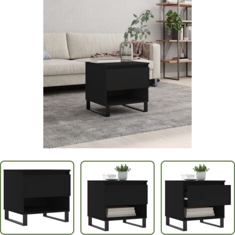 vidaXL Tavolino nero -  Tavolino da Salotto Nero 50x46x50 cm in Legno Multistrato