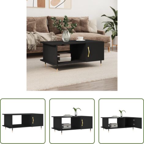 vidaXL Tavolino nero -  Tavolino da Salotto Nero 90x50x40 cm in Legno Multistrato