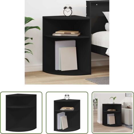 vidaXL Tavolino nero -  Tavolino Nero 39,7 x 39,7 x 60 cm Legno multistrato