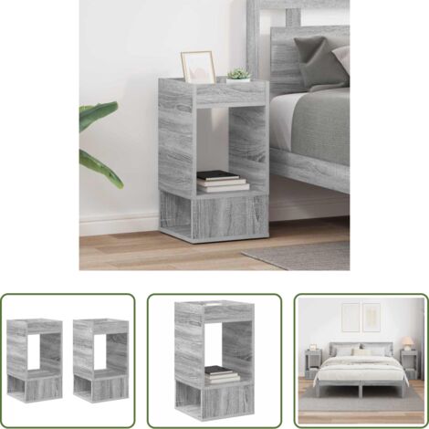 vidaXL Tavolino per soggiorno -  Tavolino 2 pcs Grigio Sonoma 30 x 30 x 56 cm Legno multistrato