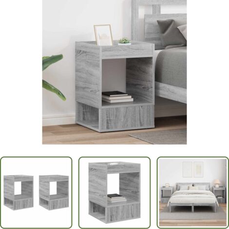 vidaXL Tavolino per soggiorno -  Tavolino 2 pcs Grigio Sonoma 40 x 40 x 56 cm Legno multistrato