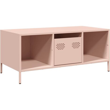 vidaXL Tavolino Rosa 101,5x50x43,5 cm in Acciaio Laminato a