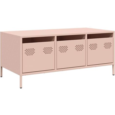 vidaXL Tavolino Rosa 101,5x50x43,5 cm in Acciaio Laminato a Freddo