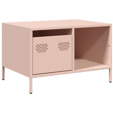 vidaXL Tavolino Rosa 68,5x50x43,5 cm in Acciaio Laminato a Freddo