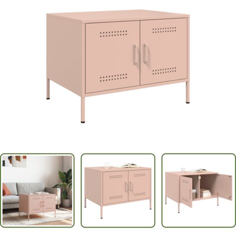 vidaXL Tavolino rosa -  Tavolino da Salotto Rosa 68x50x50,5 cm in Acciaio