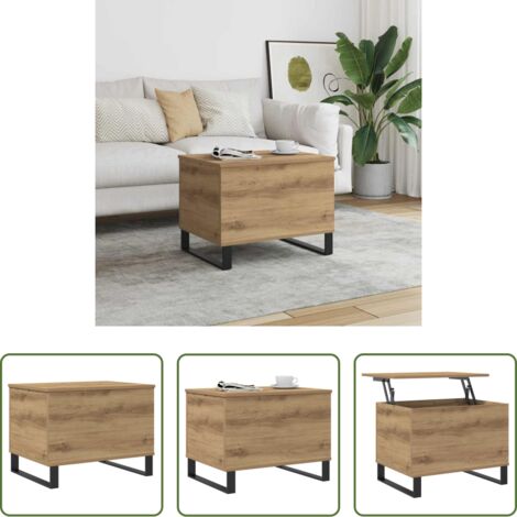 vidaXL Tavolino rovere artigianale -  Tavolino Salotto Rovere Artigianale 60x44,5x45 cm in Truciolato