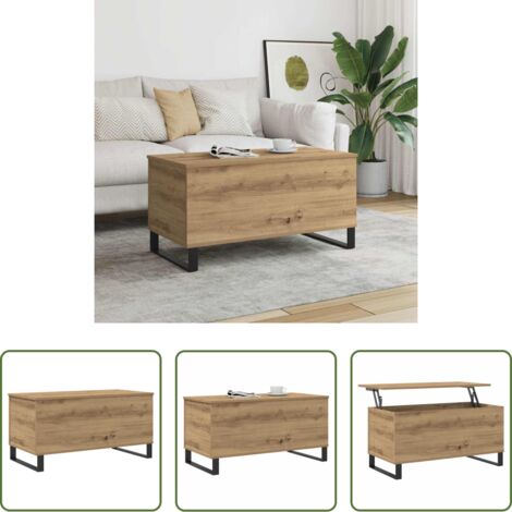 vidaXL Tavolino rovere artigianale -  Tavolino Salotto Rovere Artigianale 90x44,5x45 cm in Truciolato